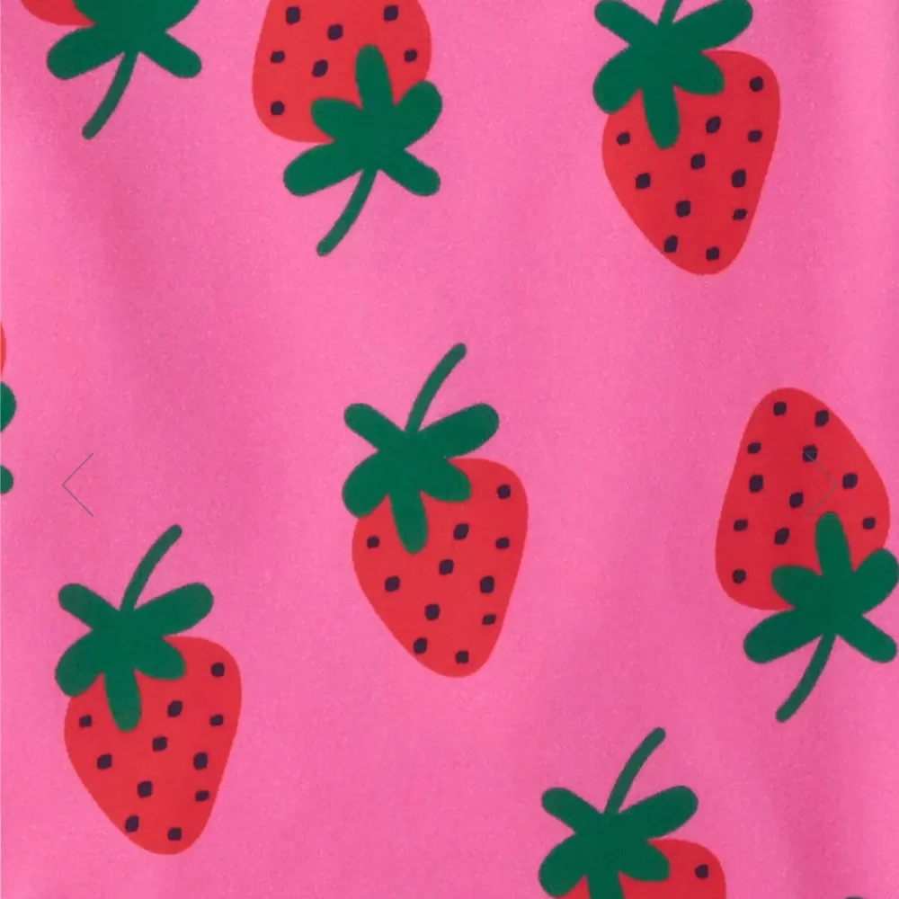 Hanna Andersson Pink Strawberry Print Kids Swim Rashguard